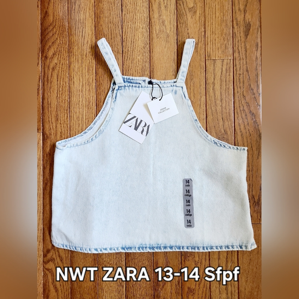 Zara Light Blue Denim Top